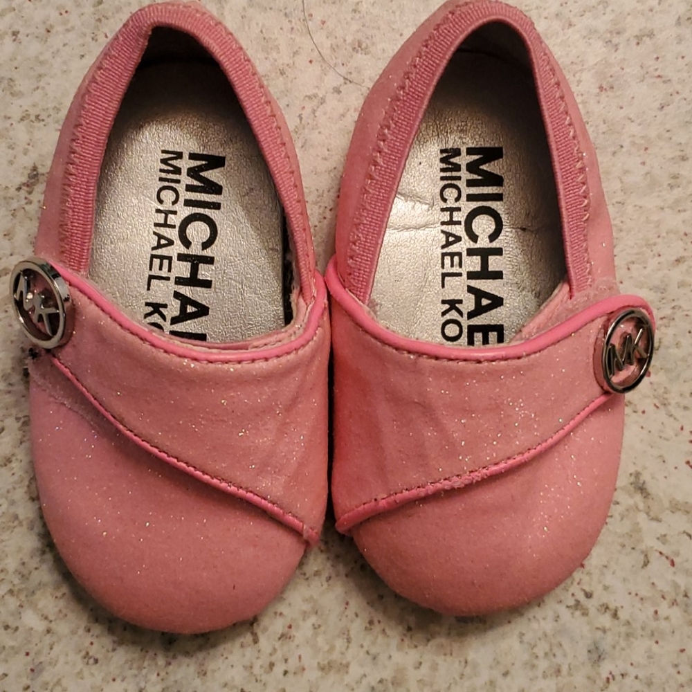 Pink infant shoes